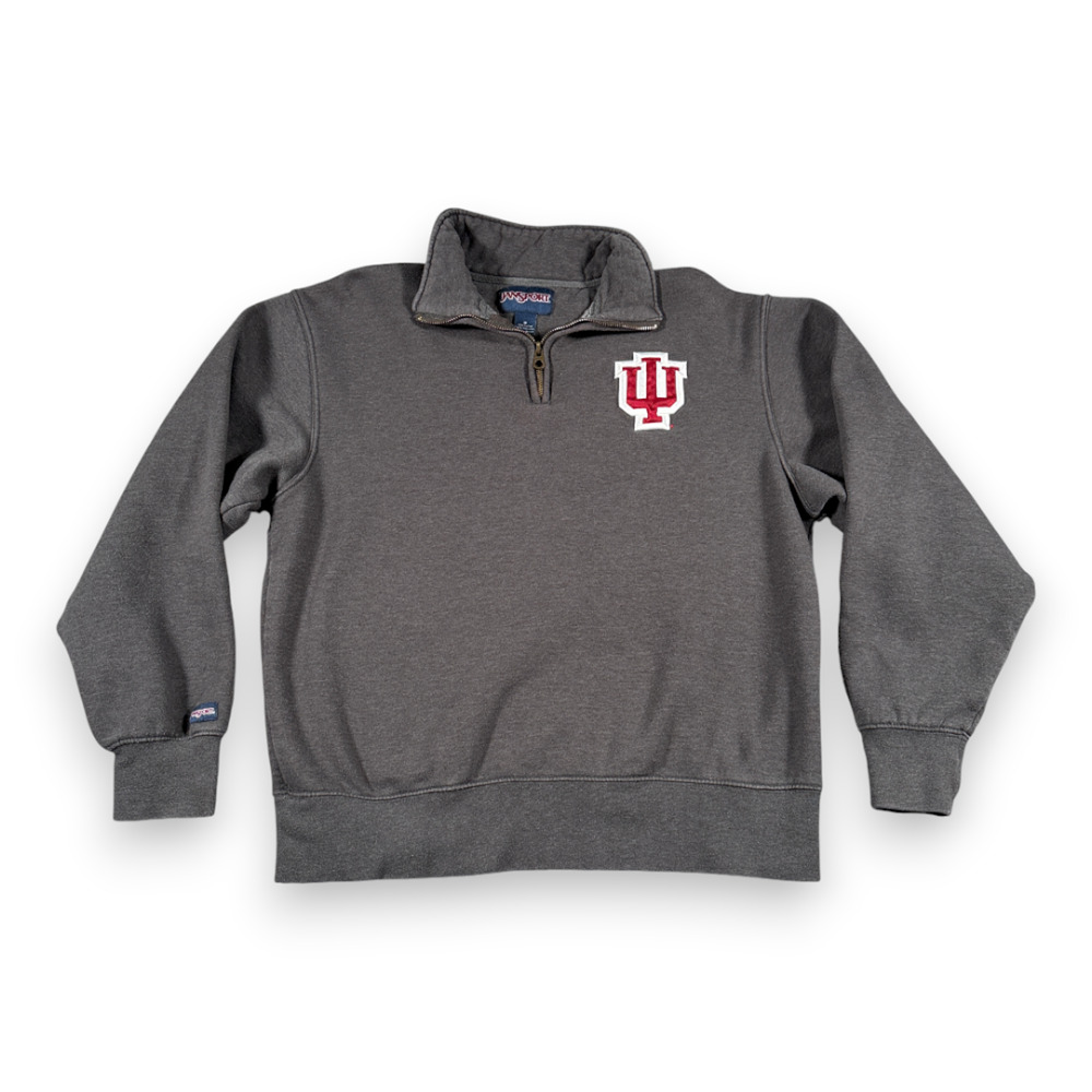 Vintage Indiana Hoosiers Sweater Adult MEDIUM Gray JanSport Sweatshirt IU 90s